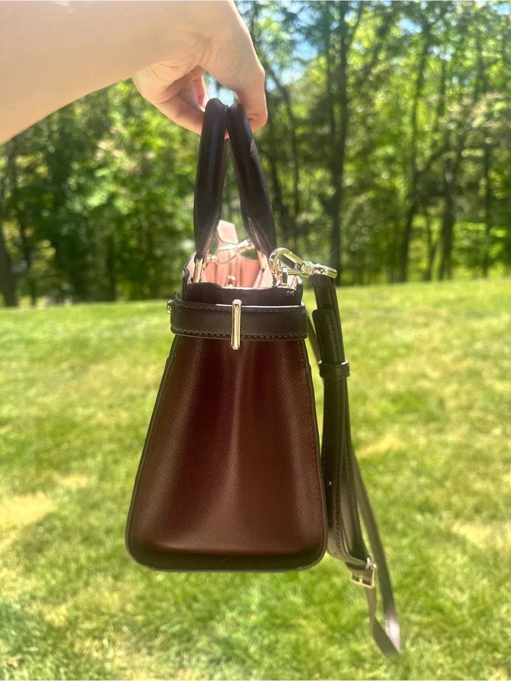 kate spade Two-Tone Brown and Cream Mini Satchel - Picture 5 of 7